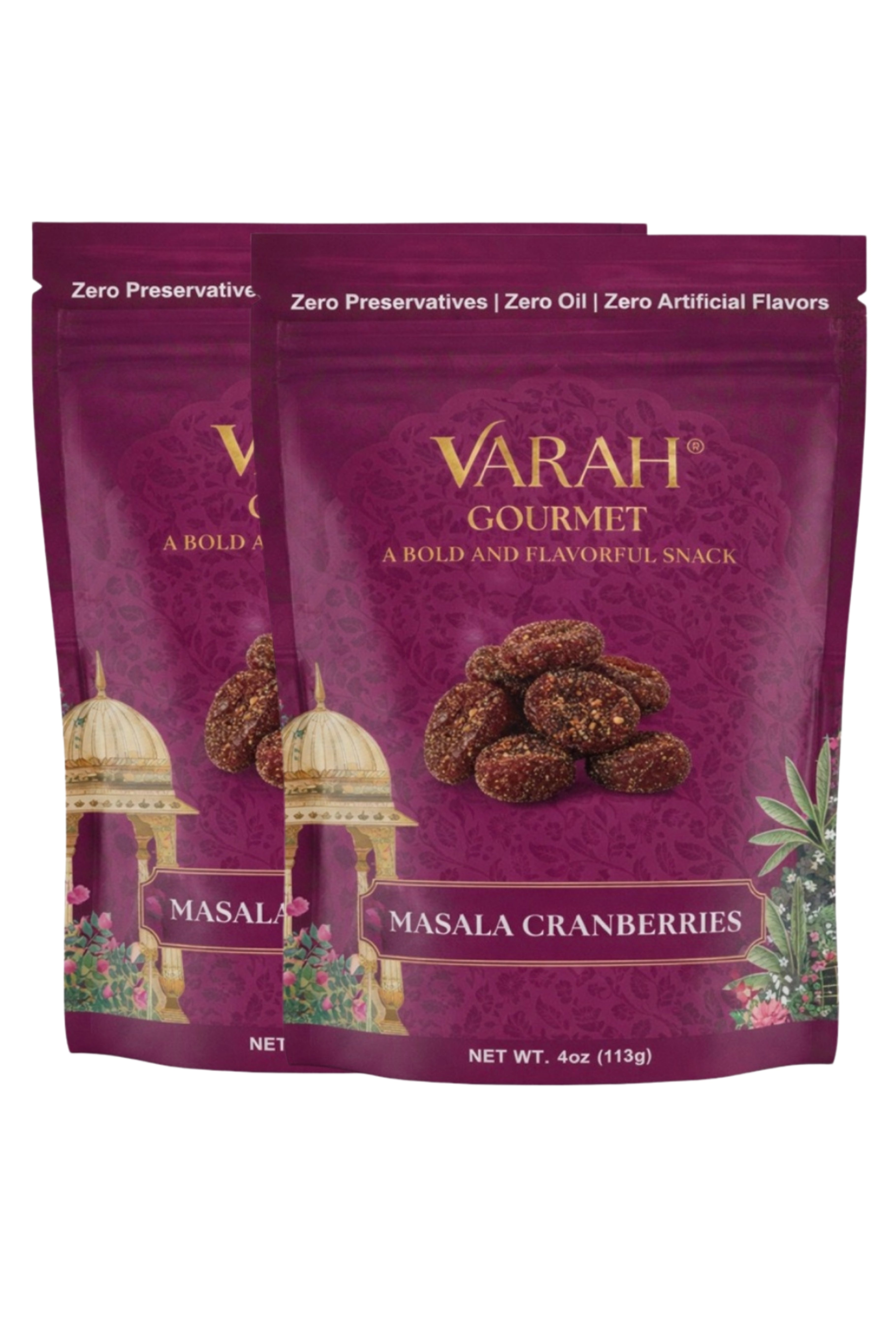 Masala Cranberries - 2 Pack - Savory Indian - Spiced Dried Cranberries