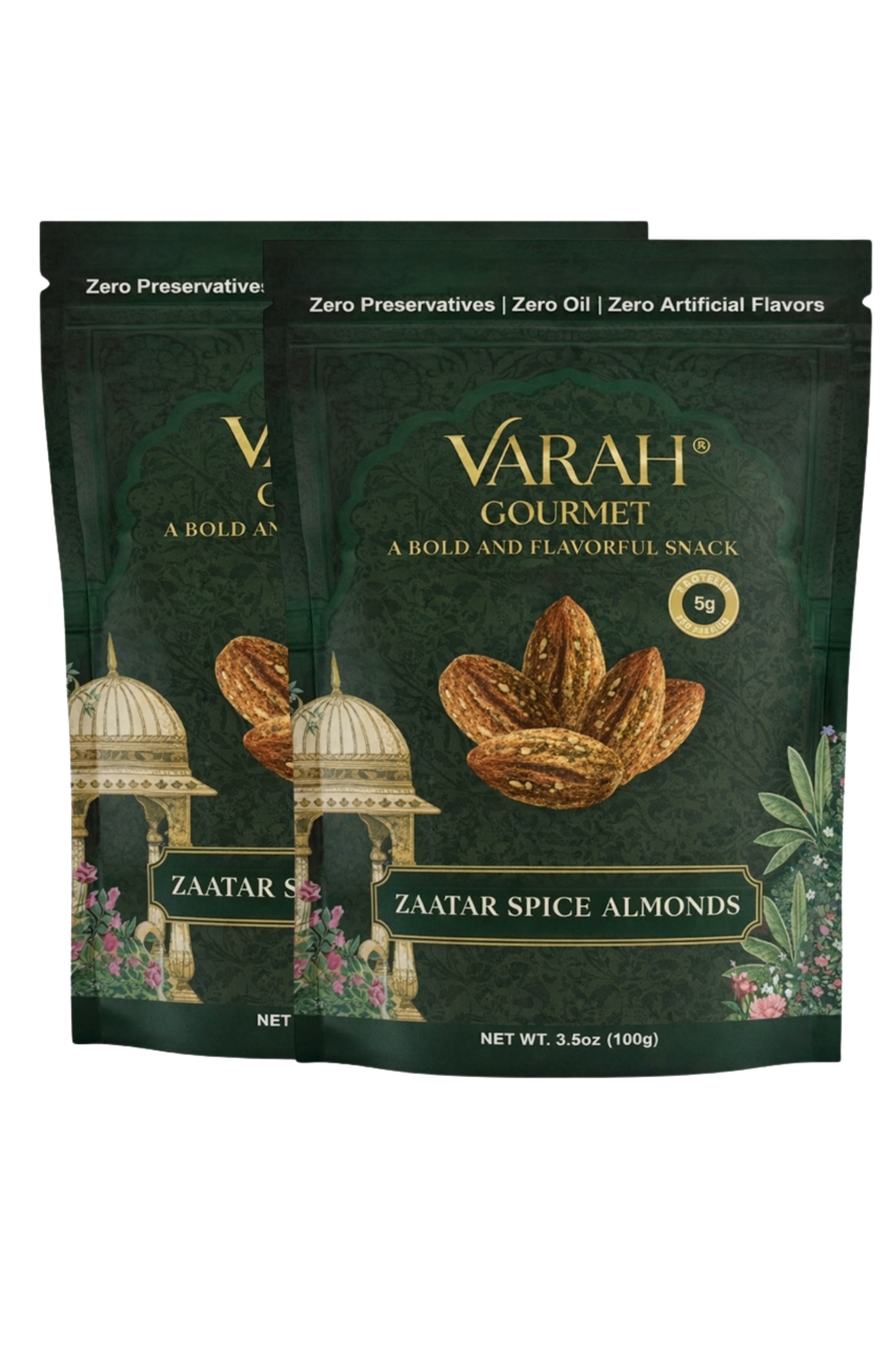 Zaatar Spice Almonds - 2 Pack - Middle Eastern–Spiced Roasted Almonds