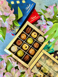 12 Piece Fruit & Nut bites in a gold foiled gift box