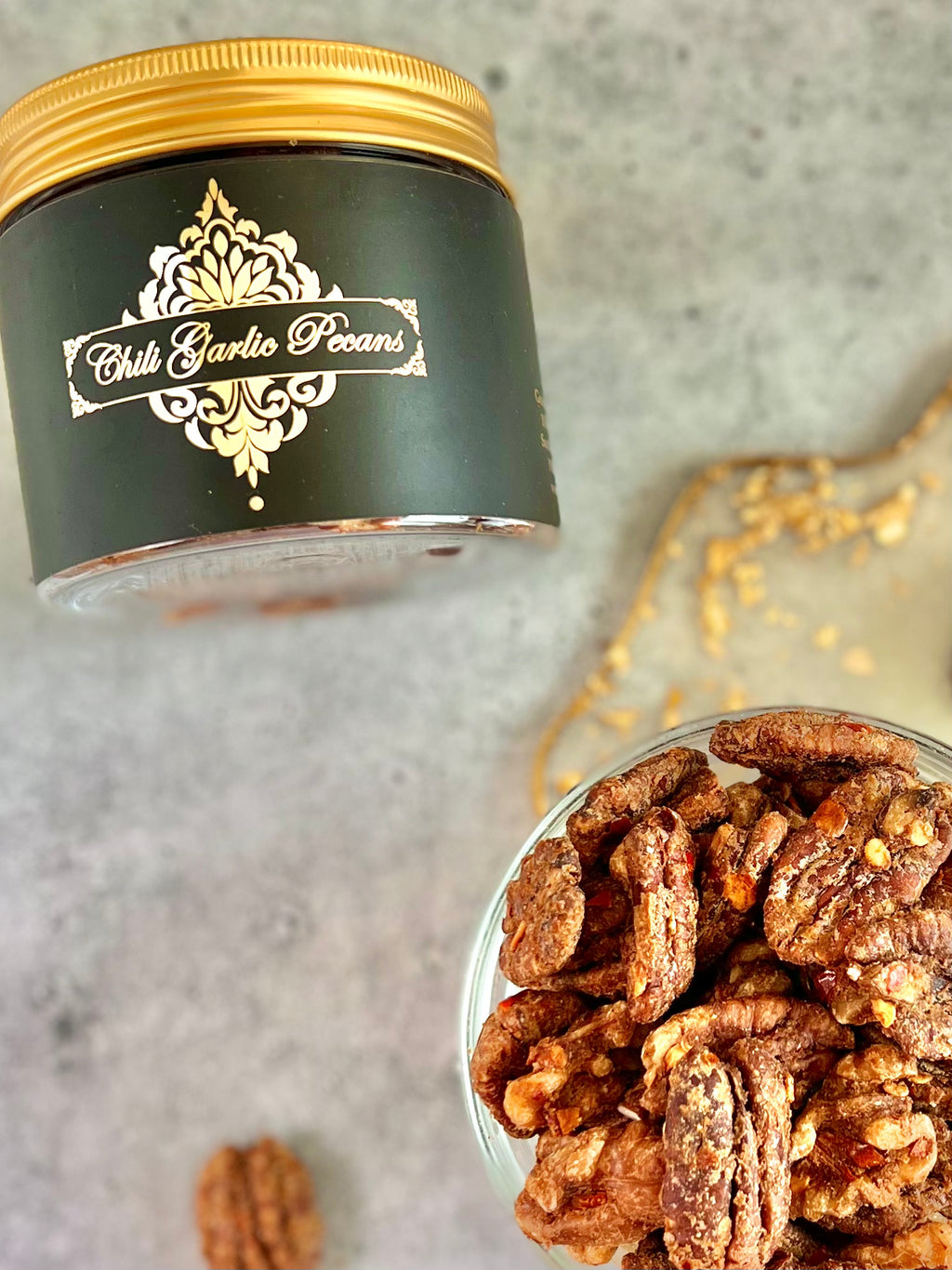 Chili Garlic Pecans